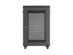 SZAFA INSTALACYJNA RACK STOJĄCA 19" 18U 600X800 CZARNA DRZWI PERFOROWANE LANBERG (FLAT PACK) 