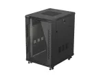 SZAFA INSTALACYJNA RACK STOJĄCA 19" 18U 600X800 CZARNA DRZWI PRZESZKLONE LANBERG (FLAT PACK)