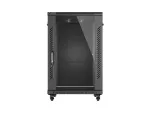 SZAFA INSTALACYJNA RACK STOJĄCA 19" 18U 600X800 CZARNA DRZWI PRZESZKLONE LANBERG (FLAT PACK)