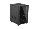 SZAFA INSTALACYJNA RACK STOJĄCA 19" 18U 600X800 CZARNA DRZWI PRZESZKLONE LANBERG (FLAT PACK)