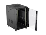 SZAFA INSTALACYJNA RACK STOJĄCA 19" 18U 600X800 CZARNA DRZWI PRZESZKLONE LANBERG (FLAT PACK)