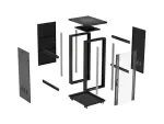 SZAFA INSTALACYJNA RACK STOJĄCA 19" 18U 600X800 CZARNA DRZWI PRZESZKLONE LANBERG (FLAT PACK)