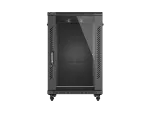 SZAFA INSTALACYJNA RACK STOJĄCA 19" 18U 600X800 CZARNA DRZWI PRZESZKLONE LANBERG (FLAT PACK)