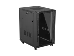 SZAFA INSTALACYJNA RACK STOJĄCA 19" 18U 600X800 CZARNA DRZWI PRZESZKLONE LANBERG (FLAT PACK)