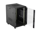 SZAFA INSTALACYJNA RACK STOJĄCA 19" 18U 600X800 CZARNA DRZWI PRZESZKLONE LANBERG (FLAT PACK)