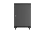 SZAFA INSTALACYJNA RACK STOJĄCA 19" 18U 600X800 CZARNA DRZWI PRZESZKLONE LANBERG (FLAT PACK)