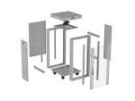 SZAFA INSTALACYJNA RACK STOJĄCA 19" 22U 600X600 SZARA DRZWI PRZESZKLONE LCD LANBERG (FLAT PACK)