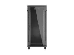 SZAFA INSTALACYJNA RACK STOJĄCA 19" 27U 600X1000 CZARNA DRZWI PRZESZKLONE LANBERG (FLAT PACK)