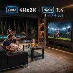 Qoltec Aktywny rozdzielacz Splitter 4 x HDMI 4K x 2K | 3.4Gb/s | High stability