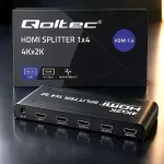 Qoltec Aktywny rozdzielacz Splitter 4 x HDMI 4K x 2K | 3.4Gb/s | High stability