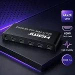 Qoltec Aktywny rozdzielacz Splitter 4 x HDMI 4K x 2K | 6Gb/s | 60Hz | High stability