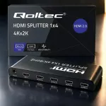 Qoltec Aktywny rozdzielacz Splitter 4 x HDMI 4K x 2K | 6Gb/s | 60Hz | High stability