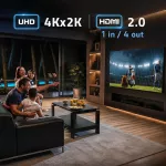 Qoltec Aktywny rozdzielacz Splitter 4 x HDMI 4K x 2K | 6Gb/s | 60Hz | High stability