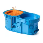 Puszka do ścian pustych PSE2x60D BUCIQ PRO niebiesk  + pokrywa sygnalizacyjna