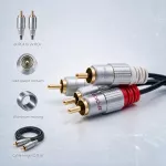 Qoltec Kabel 2x RCA męski / 2x RCA męski | 0.5m | Czarny