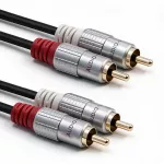 Qoltec Kabel 2x RCA męski / 2x RCA męski | 1m | Czarny