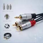 Qoltec Kabel 2x RCA / Mini Jack 3.5mm| 1m | Czarny