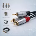 Qoltec Kabel 2x RCA / Mini Jack 3.5mm męski | 2m | Czarny