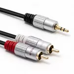 Qoltec Kabel  2x RCA / Mini Jack 3.5mm | 3m | Czarny