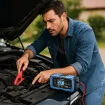 Qoltec Inteligentna mikroprocesorowa ładowarka 12V 15A | Prostownik z funkcją naprawy | AGM GEL LiFePO4 | 9- stopniowe ładowanie