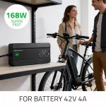 Qoltec Szybka Ładowarka do roweru skutera elektrycznego 36V | 42V | 4A |wtyczka Bosch + kabel zasilający