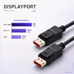 Qoltec Kabel DisplayPort v2.1| DisplayPort v2.1 | 8K | 40Gb/s | 0.5m