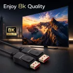 Qoltec Kabel DisplayPort v2.1 męski | DisplayPort v2.1 męski | 8K | 40G | 2m