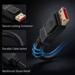 Qoltec Kabel DisplayPort v2.1 męski | DisplayPort v2.1 męski | 8K | 54G | 0.5m