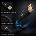 Qoltec Kabel DisplayPort v2.1 męski | DisplayPort v2.1 męski | 8K | 80G | 1.5m