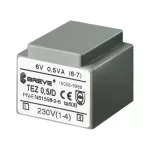 TEZ 0,5/D 230/24V TEZ Jednofazowy transformator do obwodów drukowanych zalewany