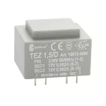 TEZ 1,5/D 230/12-12V Jednofazowy transformator do obwodów drukowanych zalewany
