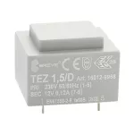 TEZ 1,5/D 230/12V Jednofazowy transformator do obwodów drukowanych zalewany