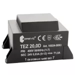 TEZ 20,0/D 400/24V Jednofazowy transformator do obwodów drukowanych zalewany