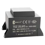 TEZ 25,0/D 230/15V Jednofazowy transformator do obwodów drukowanych zalewany