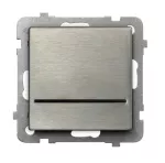 Łącznik jednobiegunowy z podświetleniem niebieskim; SONATA STAL INOX; STAL INOX; ŁP-1RMS/m/37