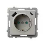 Gniazdo pojedyncze z uziemieniem schuko z przesłonami torów prądowych, z ładowarką USB A+C; SONATA; KASZMIR; GP-1RSPUSBAC/m/82