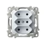 Gniazdo potrójne EURO; SZAFIR; BIAŁY; GP-3Z/m/00