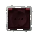 Gniazdo bryzgoszczelne z uziemieniem schuko IP-44 wieczko przezroczyste; SONATA; BURGUND; GPH-1RS/m/58/d
