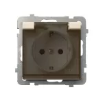 Gniazdo bryzgoszczelne z uziemieniem schuko IP-44 wieczko przezroczyste; SONATA; WANILIA; GPH-1RS/m/89/d