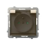 Gniazdo bryzgoszczelne z uziemieniem IP-44 z przesłonami torów prądowych wieczko przezroczyste; SONATA; WANILIA; GPH-1RZP/m/89/d