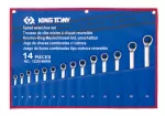 KING TONY ZESTAW KLUCZY PŁ-O Z GRZECH.2-KIER. 373A 14cz. 8-24mm ETUI...