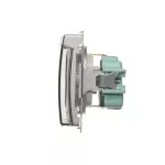 Simon Basic WMBW-73111x-4011 Gniazdo wtyczkowe Schuko do wersji IP44 (moduł) 16A, 250V~, zaciski śrubowe; srebrny mat. Klapka transparentna