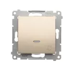 Simon 54 WMDL-091x2x-044 Przycisk „dzwonek” z podświetleniem LED (moduł) 16AX, 250V~, zaciski śrubowe; złoty mat