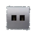 Simon Basic WMUH-0xxxx2-4011 Gniazdo HDMI podwójne (moduł); srebrny mat