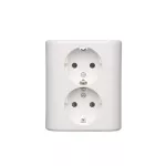 Simon 54 WMEW-12211N-101 Gniazdo podwójne Schuko podtynkowe z przesłonami torów prądowych wersja skandynawska 16A, 250V~, zaciski śrubowe; biały