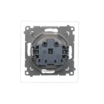 Simon 54 WMDW-53111x-011 Gniazdo wtyczkowe do wersji IP44 Z USZCZELKĄ (moduł) 16A, 250V~, zaciski śrubowe, klapka transparentna; biały *Uszczelka do ramek S54 PREMIUM