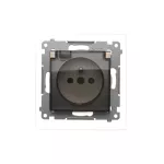 Simon 54 WMDW-53111x-044 Gniazdo wtyczkowe do wersji IP44 Z USZCZELKĄ (moduł) 16A, 250V~, zaciski śrubowe, klapka transparentna; złoty mat *Uszczelka do ramek S54 PREMIUM
