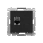 Simon 55 WMDA-P93xx5-149 Gniazdo komputerowe pojedyncze RJ45 kategoria 6, ekranowane z przesłoną przeciwkurzową (moduł); Czarny mat