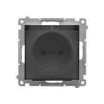 Simon 55 WMDW-50122x-149A Gniazdo wtyczkowe do wersji IP44 bez uszczelki (moduł) 16 A, 250 V~, szybkozłącza. Klapka transparentna; Czarny mat