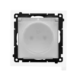 Simon 55 WMDW-50123x-114A Gniazdo wtyczkowe do wersji IP44 z uszczelką (moduł) 16 A, 250 V~, szybkozłącza. Klapka transparentna; Jasnoszary mat